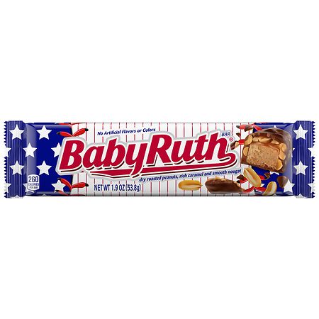 Baby Ruth Chocolatey  Peanut  Caramel and Nougat  Full Size Candy Bar  Easter Basket Stuffers  1.9 oz