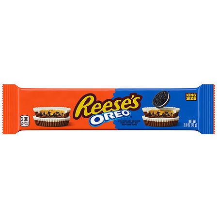 Reese's with OREO Milk Chocolate and White Crème Peanut Butter Cups King Size Candy - 2.8 oz
