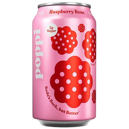 Poppi Prebiotic Soda  Raspberry Rose  12 fl oz Can