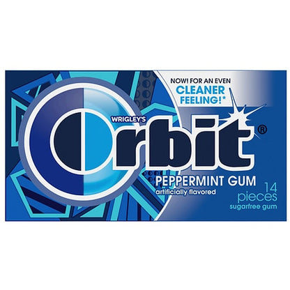 Orbit Gum Peppermint Sugar Free Chewing Gum  Single Pack - 14 Piece