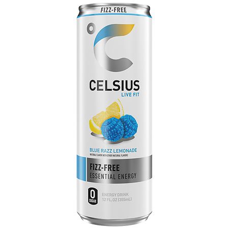 CELSIUS Fizz Free Blue Razz Lemonade Functional Energy Drink - 12 fl oz Can