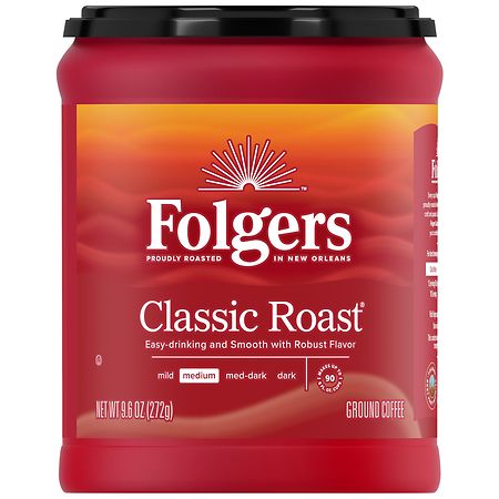 Folgers Classic Medium Roast Ground Coffee, Limited- Edition Canister For America's 250th Anniversary - 9.6oz
