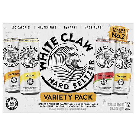 White Claw Hard Seltzer Variety Pack No. 2 - 12pk/12 fl oz Slim Cans