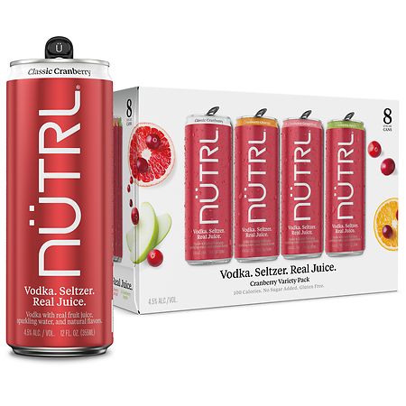 Nutrl Hard Seltzer Cranberry Variety - 12.0 fl oz x 8 pack