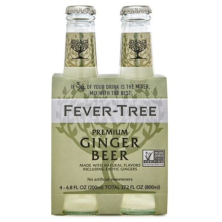 Fever-Tree Bold & Spicy Premium Real Ginger Beer  4Pack/6.8oz  Shelf Stable  Glass Bottles