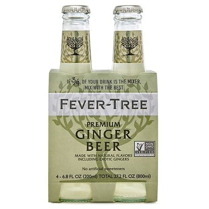 Fever-Tree Bold & Spicy Premium Real Ginger Beer  4Pack/6.8oz  Shelf Stable  Glass Bottles