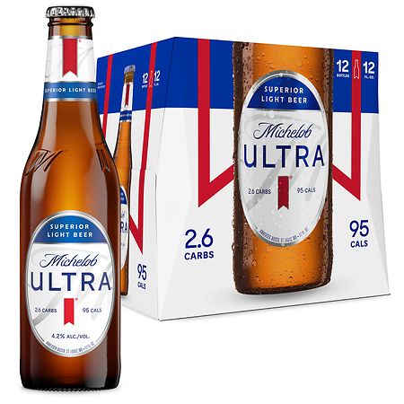 Michelob ULTRA Superior Light American Lager Beer - 12pk/12 fl oz Bottles