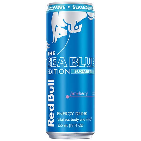 Red Bull Sea Blue Edition, Sugar-Free Energy Drink Juneberry - 12.0 fl oz