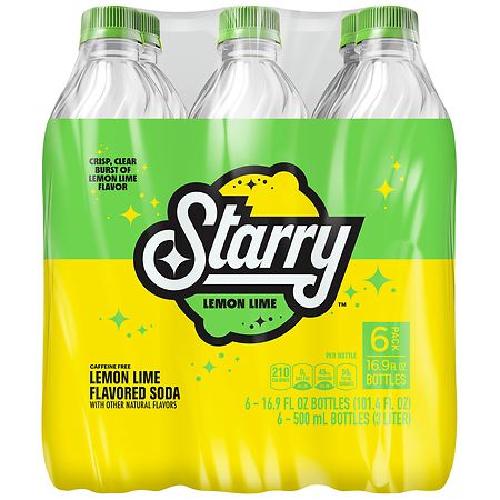 Starry Lemon Lime Soda Pop  16.9 fl oz  6 Pack Bottles