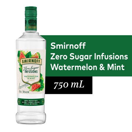 Smirnoff Zero Sugar Infusions Watermelon & Mint, Vodka Specialty - 750 mL Bottle
