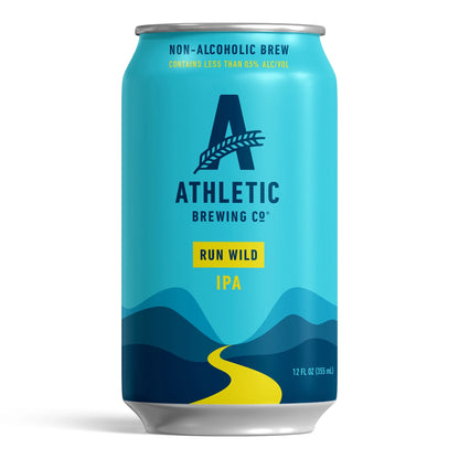 Athletic Brewing Company Run Wild IPA, Craft Non-Alcoholic Beer, 12 Fluid Ounce Cans, 6 Pack, 0.5% ABV