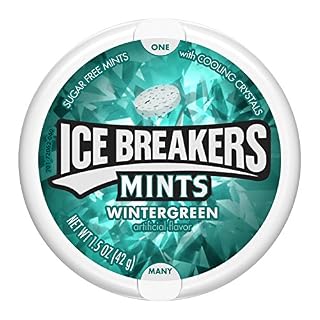 Ice Breakers Wintergreen Sugar Free Breath Mints  Mint Candy  1.5 oz  Tin