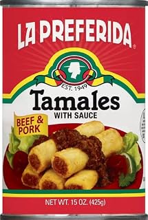 BEEF & PORK TAMALES WITH SAUCE, BEEF & PORK