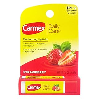 Carmex Daily Care Moisturizing Lip Balm Stick  SPF 15  Strawberry Lip Balm Flavor  1 Count