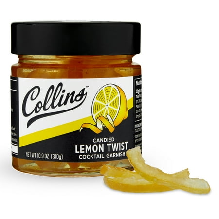 Collins Lemon Twist in Syrup for Cocktain Ganish  Dessert  Baking  10.9 oz
