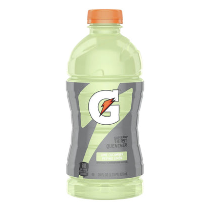 Gatorade Nuestro Lime Cucumber Thrist Quencher 28 Fluid Ounce Bottle.