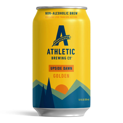 Athletic Brewing Company Upside Dawn Golden, Craft Non-Alcoholic Beer, 12 fl oz Cans, 6 Pack, 0.5% ABV