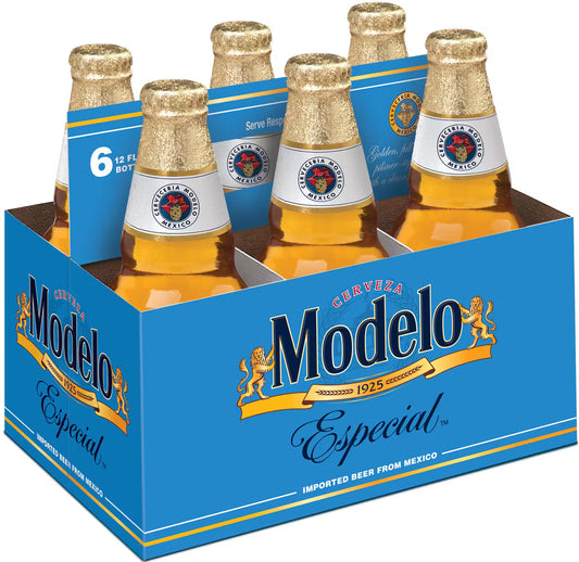Modelo Especial Lager Mexican Beer 4.4% ABV Bottle - 6-12 Fl. Oz.