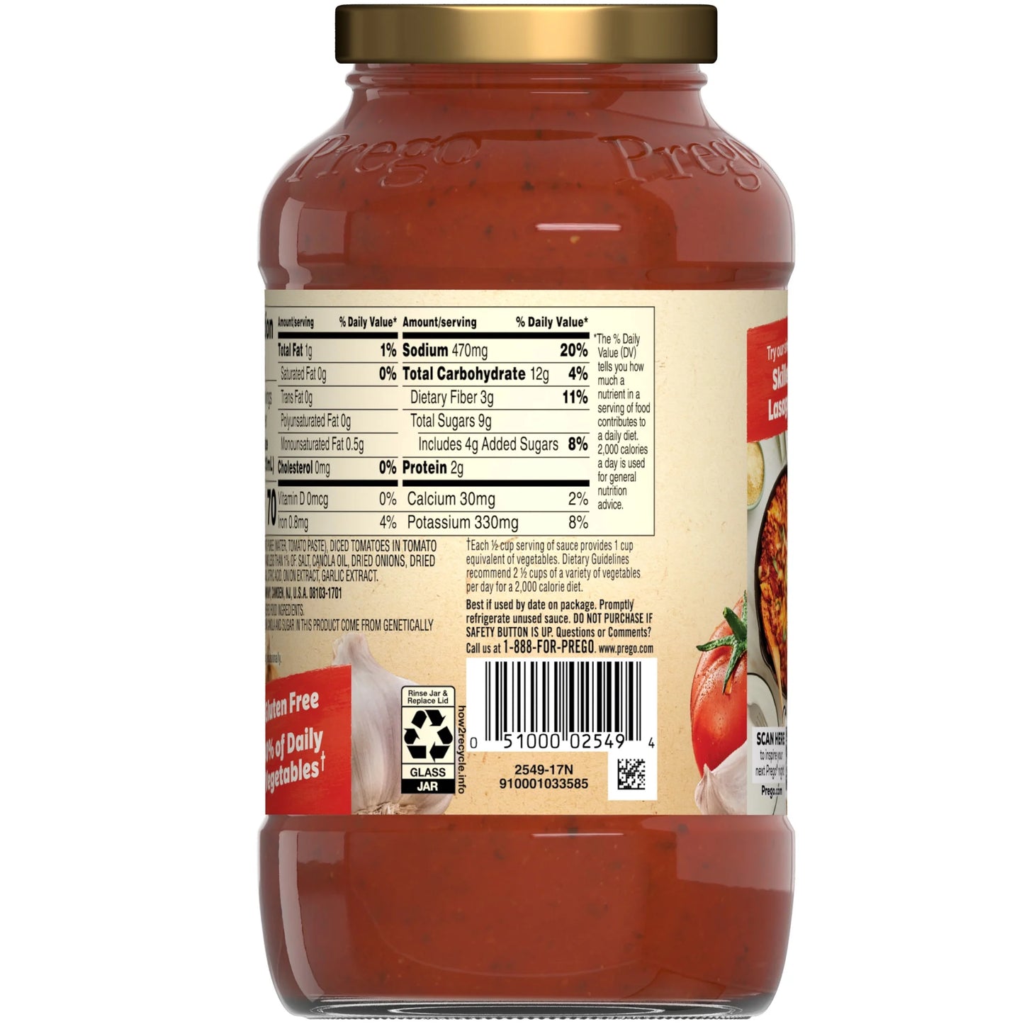 Prego Traditional Pasta Sauce, 24 oz Jar