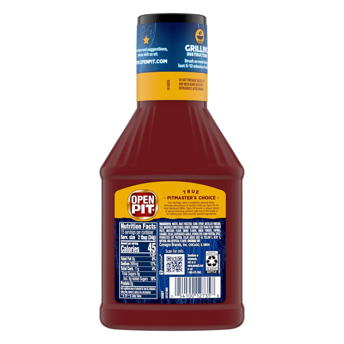 Open Pit Blue Label Honey Barbecue Sauce, 18 oz