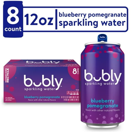 Bubly Blueberry Pomegranate Sparkling Water  12 fl oz  8 Pack Cans