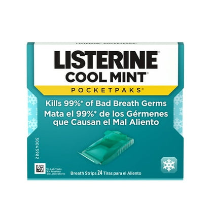 Listerine Cool Mint PocketPaks Fresh Breath Strips  24-Strip Pack