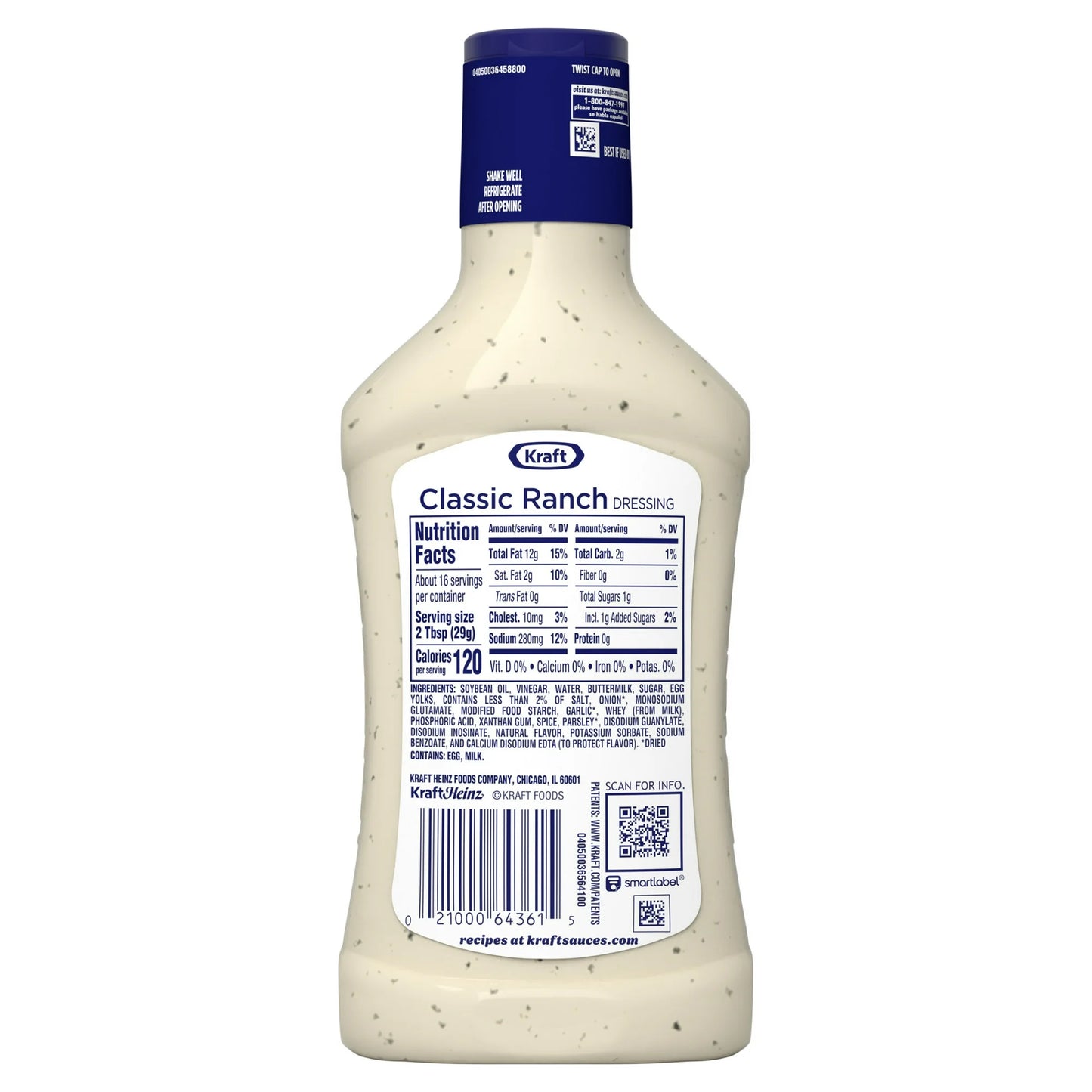 Kraft Classic Ranch Dressing, 16 fl oz Bottle