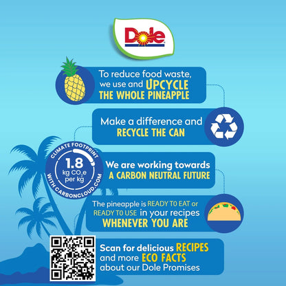 Dole Pineapple Chunks in 100% Pineapple Juice, 20 oz Can