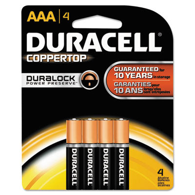 Duracell Coppertop AAA Batteries - 4pk Alkaline Battery: 1.5V Household, Single-Use