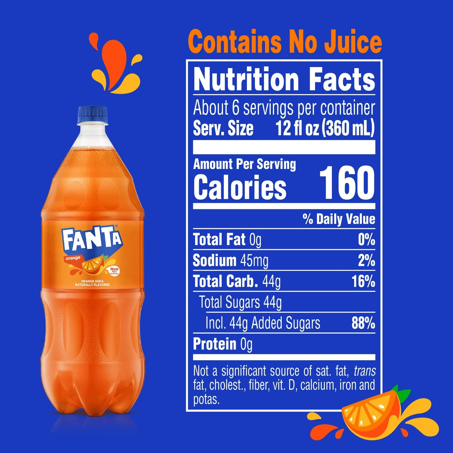 Fanta Orange Fruit Soda Pop  2 Liter Bottle