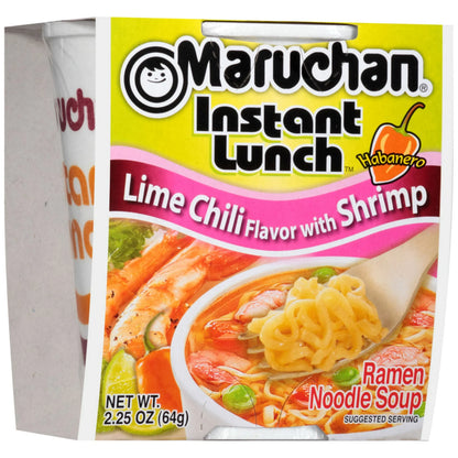 Maruchan Instant Lunch Ramen Noodles, Lime Chili Flavor with Shrimp, 2.25 oz Cup