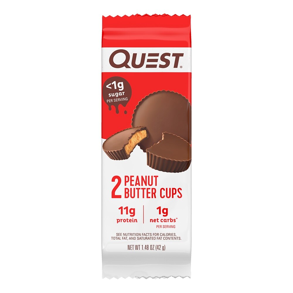 Quest Nutrition Peanut Butter Cups - 1.48oz: Filled Chocolates, Unsweetened Chocolate, 11g Protein, Ready to Eat