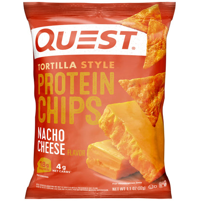 NACHO CHEESE TORTILLA STYLE PROTEIN CHIPS, NACHO CHEESE
