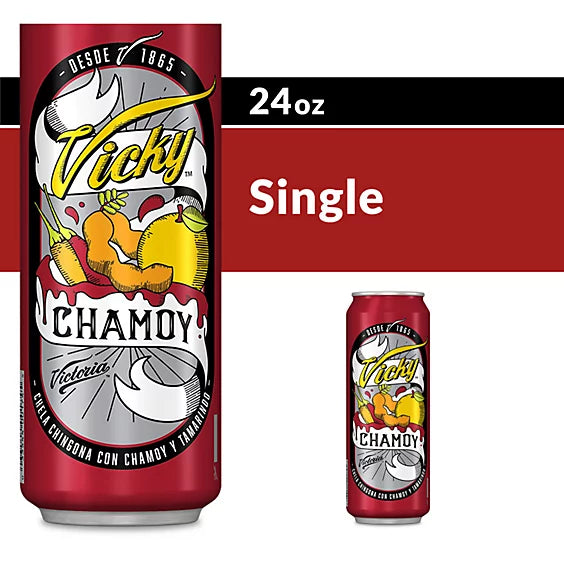 Victoria Vicky Chamoy Mexican Flavored Beer 3.5% ABV Can - 24 Fl. Oz.
