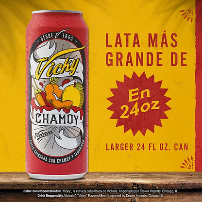 Victoria Vicky Chamoy Mexican Flavored Beer 3.5% ABV Can - 24 Fl. Oz.