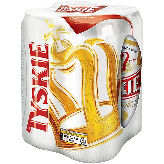 Tyskie Gronie Beer Import Pale Lager 5% ABV Cans - 4-500 Ml