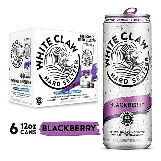 White Claw Blackberry Sparkling Water In Cans - 6-12 Fl. Oz.