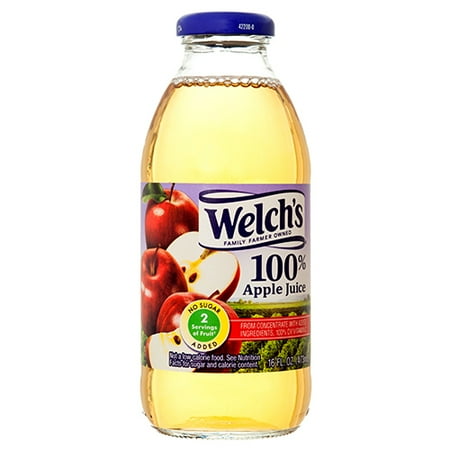 New 355064  Welchs 100 16 Oz Apple Juice (12-Pack) Fruit Drink Cheap Wholesale Discount Bulk Beverages Fruit Drink Bud Vase