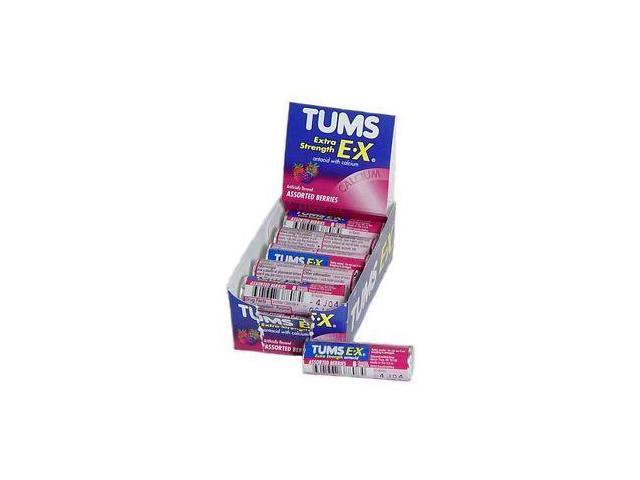 TUMS Extra Strength Assorted Berries Antacid Chewable Tablets for Heartburn Relief  8 count