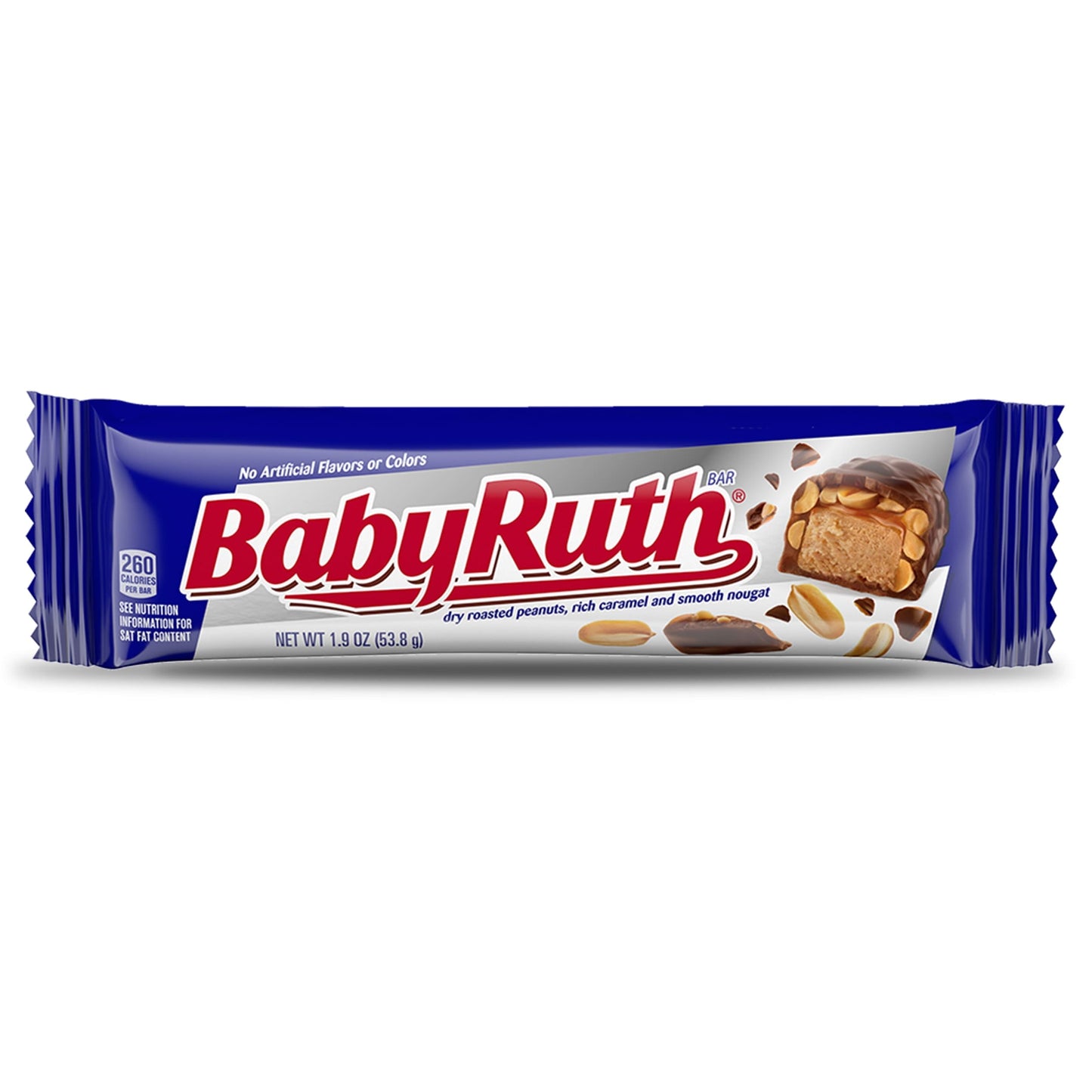 Baby Ruth Chocolatey  Peanut  Caramel and Nougat  Full Size Candy Bar  Easter Basket Stuffers  1.9 oz