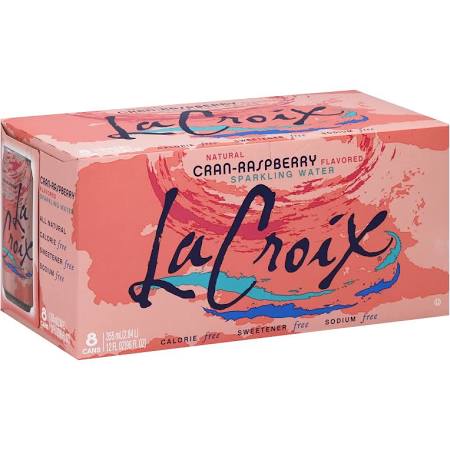 NATURAL CRAN-RASPBERRY FLAVORED SPARKLING WATER, CRAN-RASPBERRY