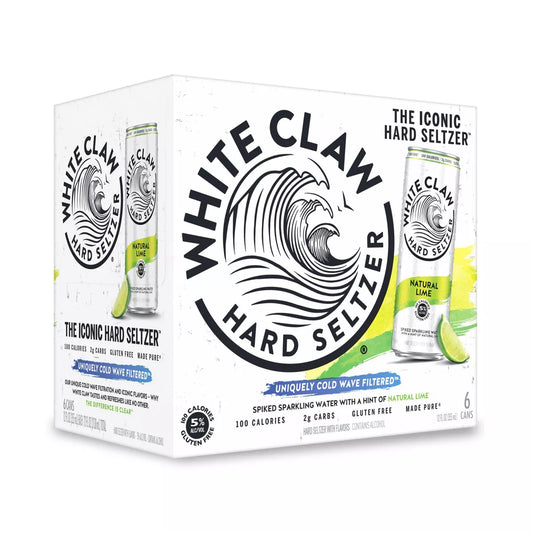 White Claw Natural Lime Hard Seltzer - 6pk/12 fl oz Slim Cans
