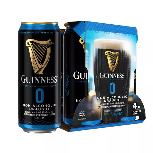 Guinness 0 Non-Alcoholic Draught Beer - 4pk/14.9 fl oz Cans