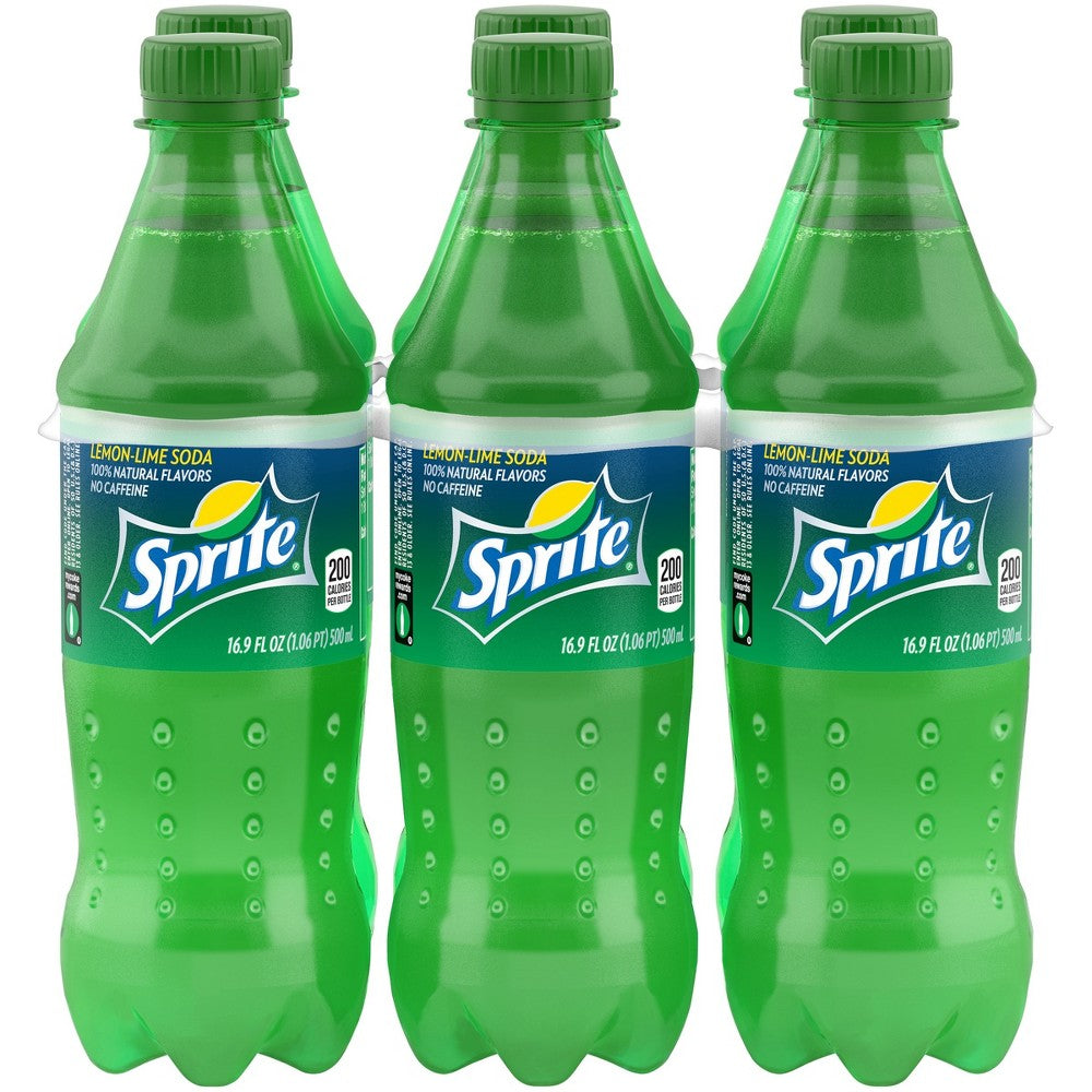 Sprite Lemon Lime Soda Soft Drinks, 16.9 fl oz, 6 Pack