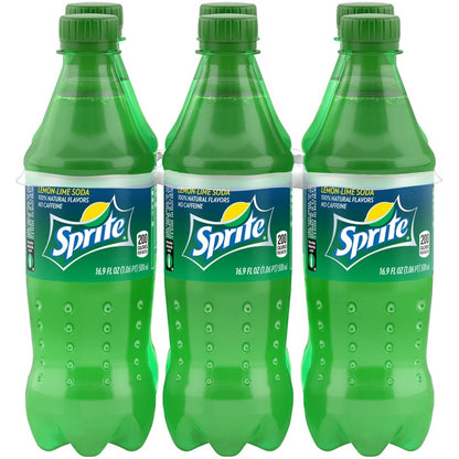 Sprite Lemon Lime Soda Soft Drinks, 16.9 fl oz, 6 Pack