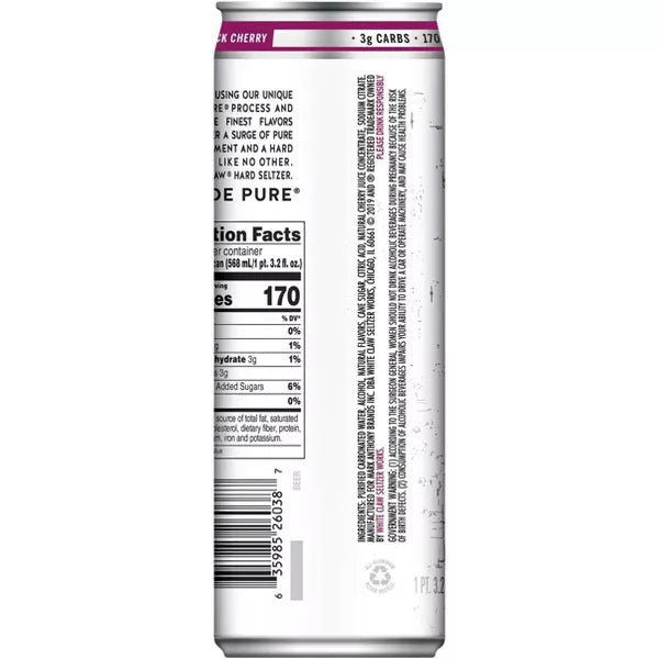 White Claw Black Cherry Hard Seltzer - 19.2 fl oz Can