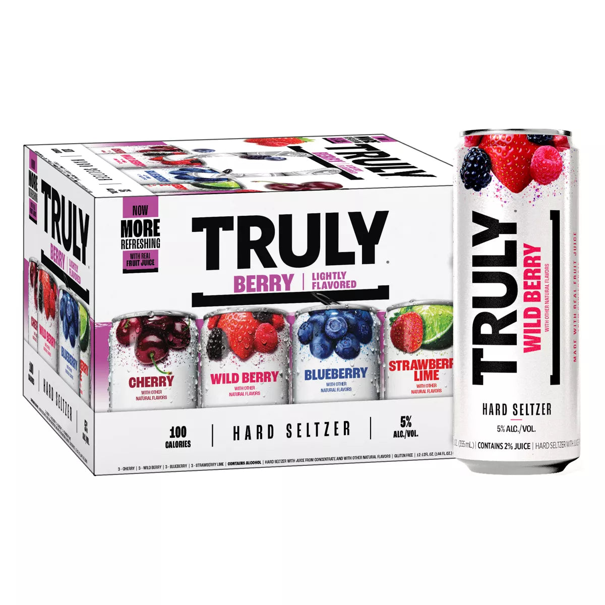 Truly Hard Seltzer Berry Mix Pack - 12pk/12 fl oz Slim Cans