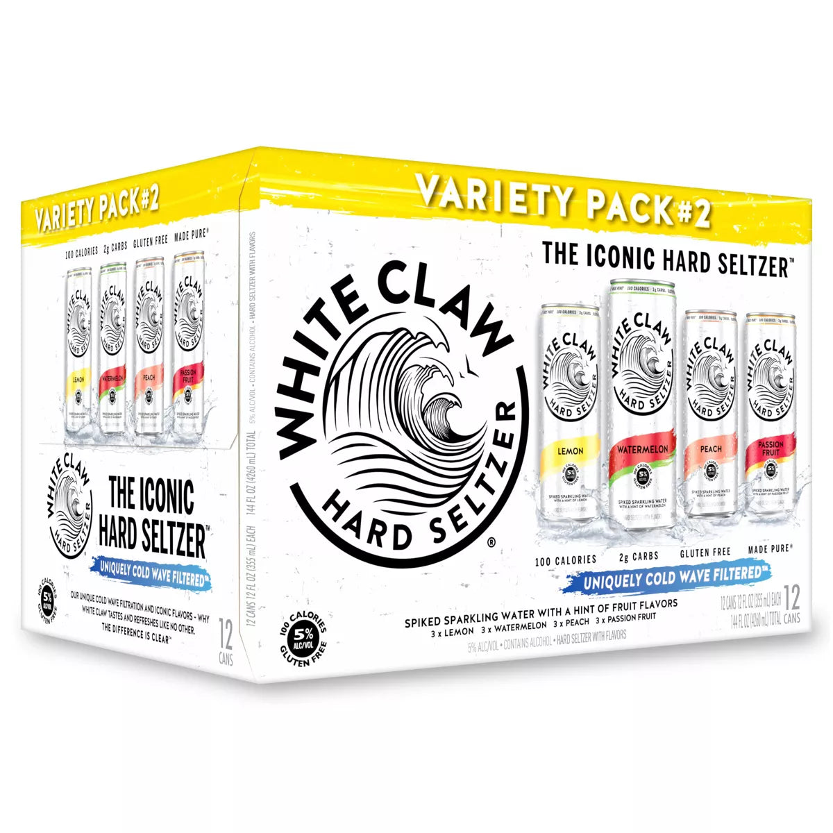 White Claw Hard Seltzer Variety Pack No. 2 - 12pk/12 fl oz Slim Cans