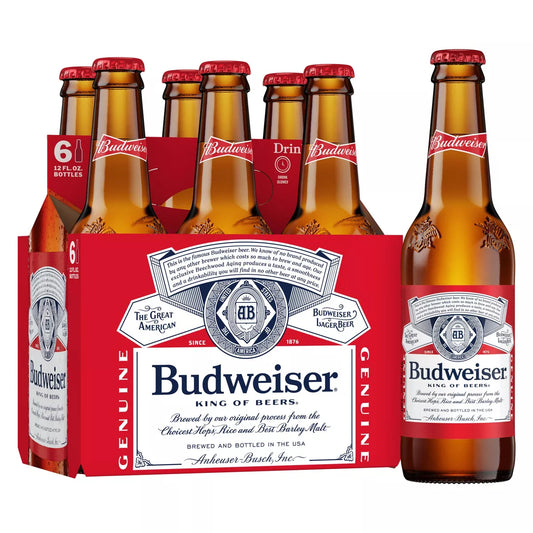 Budweiser American Lager Beer - 6pk/12 fl oz Bottles