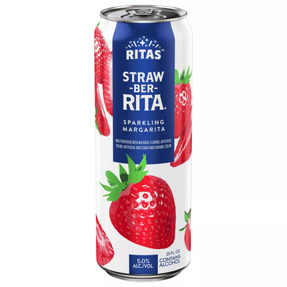 Ritas Straw-Ber-Rita Sparkling Margarita - 25 fl oz Can